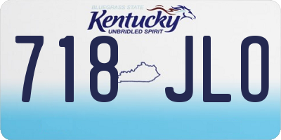 KY license plate 718JLO