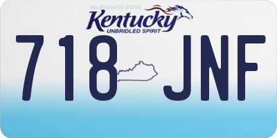 KY license plate 718JNF