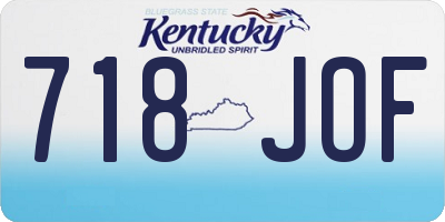 KY license plate 718JOF