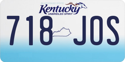 KY license plate 718JOS