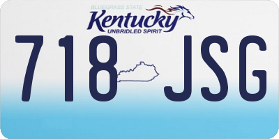 KY license plate 718JSG