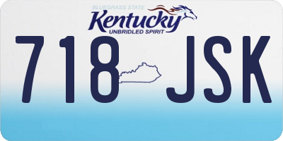 KY license plate 718JSK