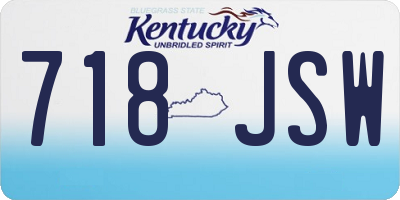 KY license plate 718JSW