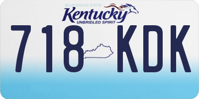 KY license plate 718KDK