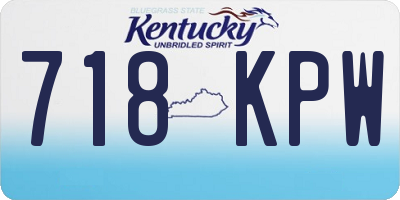 KY license plate 718KPW