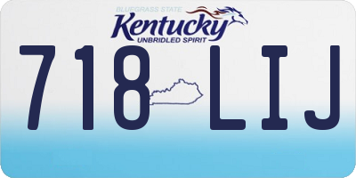 KY license plate 718LIJ
