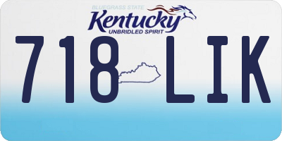 KY license plate 718LIK