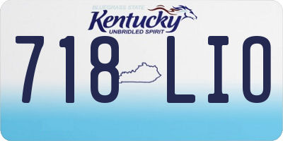 KY license plate 718LIO