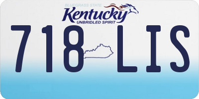 KY license plate 718LIS