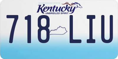 KY license plate 718LIU