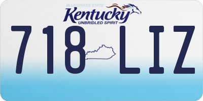 KY license plate 718LIZ