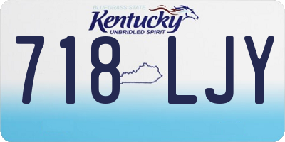 KY license plate 718LJY