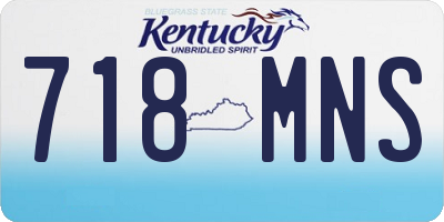 KY license plate 718MNS