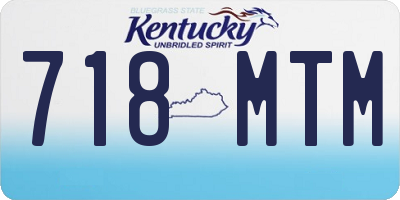 KY license plate 718MTM