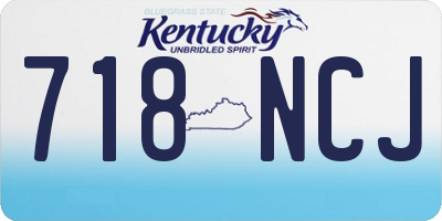 KY license plate 718NCJ