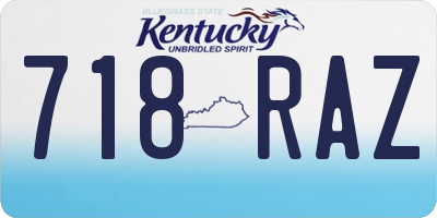 KY license plate 718RAZ