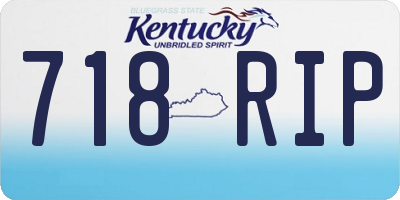 KY license plate 718RIP