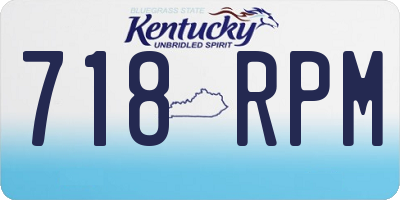 KY license plate 718RPM