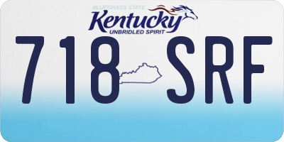 KY license plate 718SRF