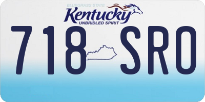 KY license plate 718SRO