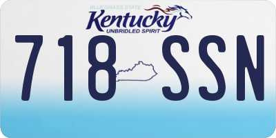 KY license plate 718SSN