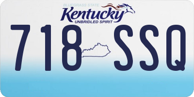 KY license plate 718SSQ