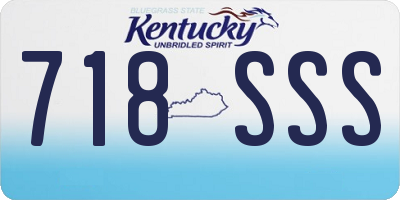 KY license plate 718SSS