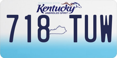 KY license plate 718TUW