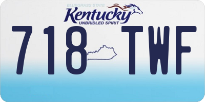 KY license plate 718TWF