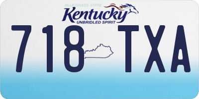 KY license plate 718TXA