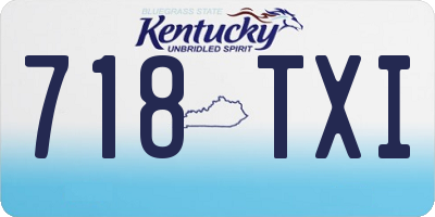 KY license plate 718TXI