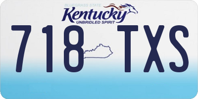 KY license plate 718TXS