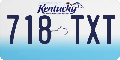 KY license plate 718TXT