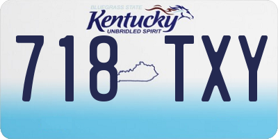 KY license plate 718TXY