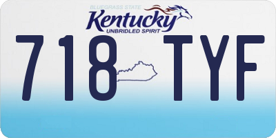 KY license plate 718TYF
