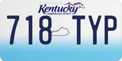 KY license plate 718TYP
