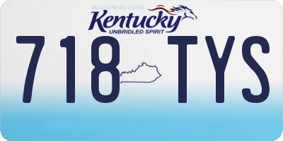 KY license plate 718TYS