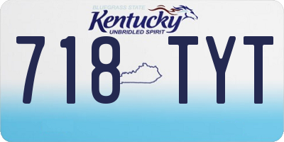 KY license plate 718TYT