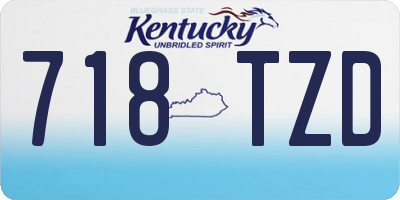 KY license plate 718TZD