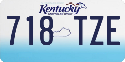 KY license plate 718TZE