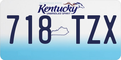 KY license plate 718TZX