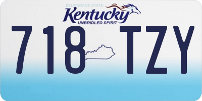 KY license plate 718TZY
