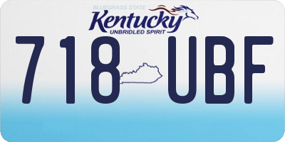 KY license plate 718UBF