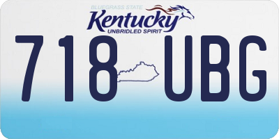 KY license plate 718UBG