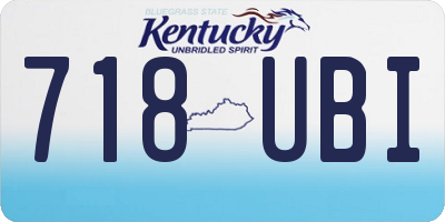 KY license plate 718UBI
