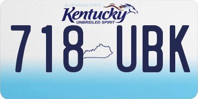 KY license plate 718UBK