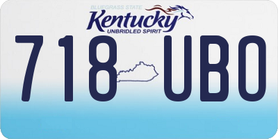 KY license plate 718UBO