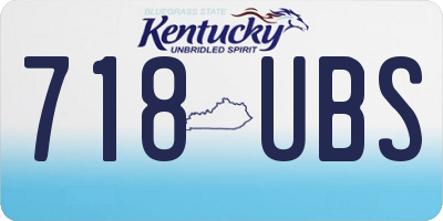 KY license plate 718UBS