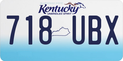 KY license plate 718UBX