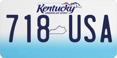 KY license plate 718USA
